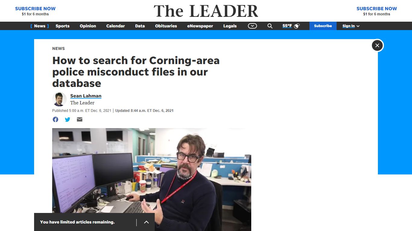 New York police disciplinary records. How to search in Steuben County
